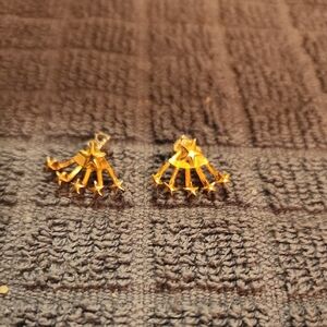 Gold Tone Starburst Earrings